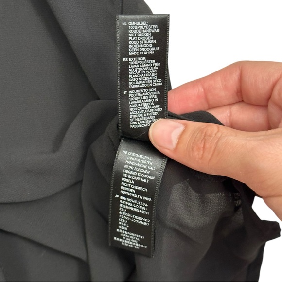 Forever 21 Black Long Sleeve Sheer Button Up Beaded Collar NWT - Womens Medium - Picture 6 of 7